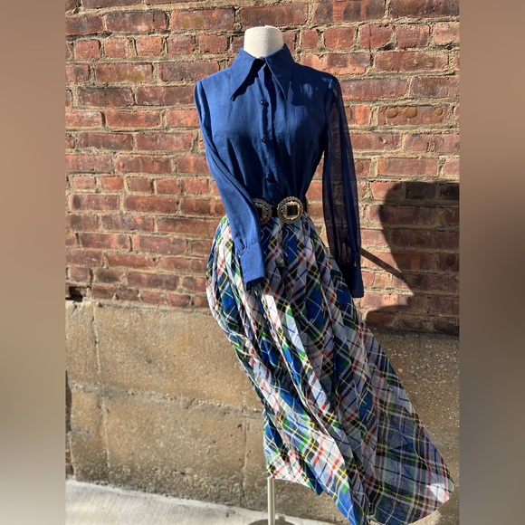Killer vintage 60s-70s California Girl pleated long sleeve maxi dress size small - Picture 5 of 11
